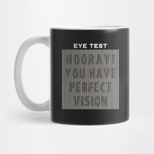 Funny Eye Test Design with Hidden Text Mug